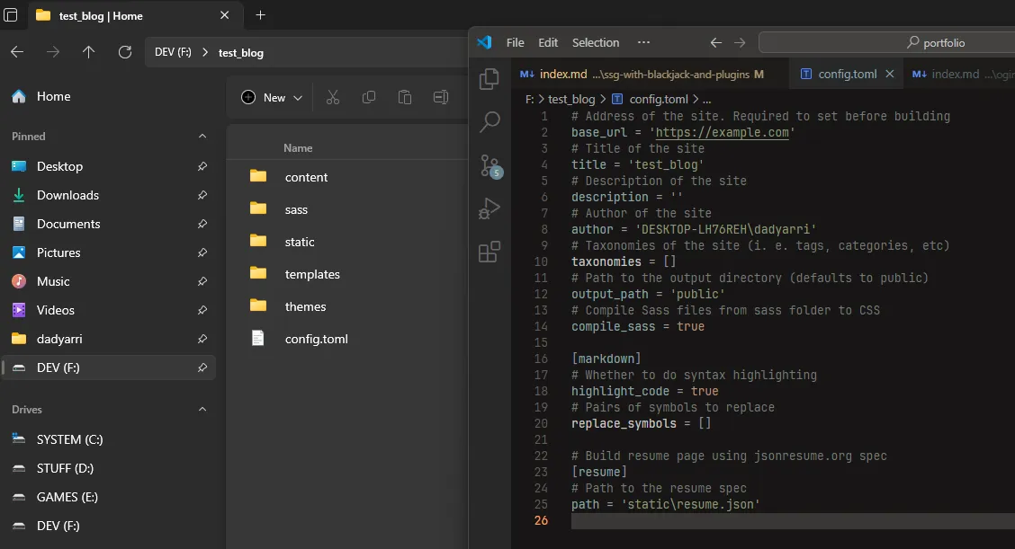 Созданный с помощью init проект